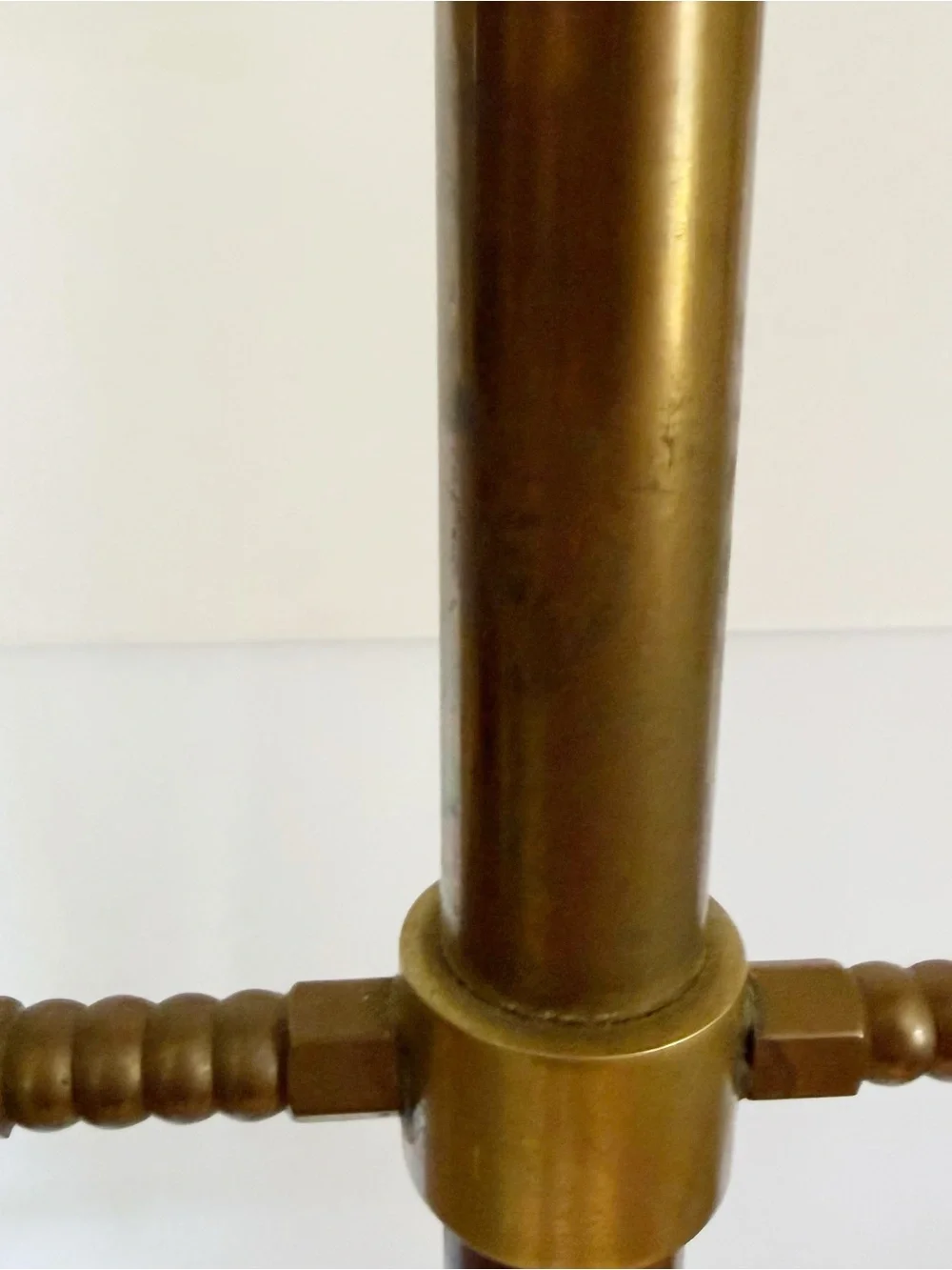 Vintage Hollywood Regency Brass Valet Stand Suit Wardrobe Floor Hanger